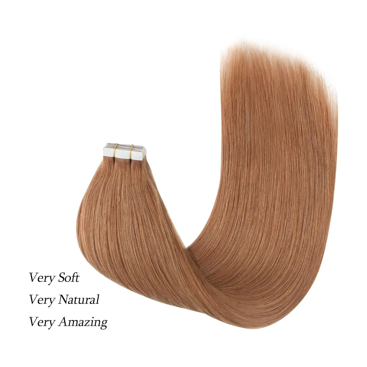 ABH AMAZINGBEAUTY HAIR Virgin Remy Human Hair Extension Tape in Remy Glue in Skin Weft Tape Hair Extensions Attached Invisible Seamless Reusable Medium Aubum 30g 20pcs 30# 12 Inch