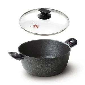 Accademia Mugnano Diamante Di Luna Pot with Glass Lid - 28cm
