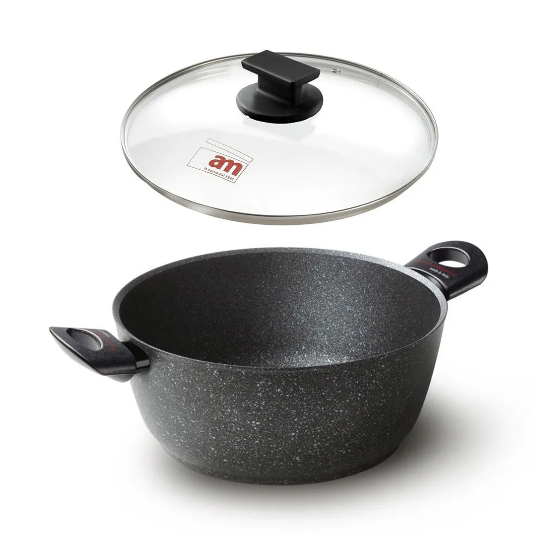 Accademia Mugnano Diamante Di Luna Pot with Glass Lid - 28cm