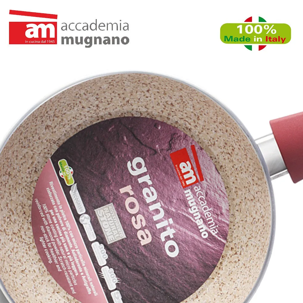 Accademia Mugnano Granito Rosa Pot with Glass Lid - 16cm
