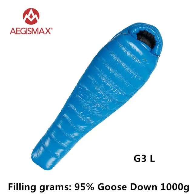 AEGISMAX 95% White Goose Down Mummy Camping Sleeping Bag