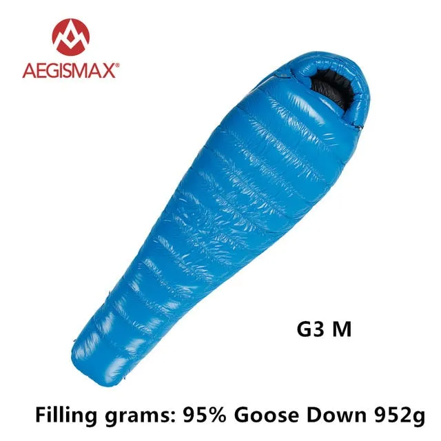 AEGISMAX 95% White Goose Down Mummy Camping Sleeping Bag