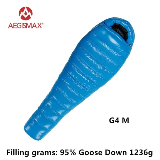 AEGISMAX 95% White Goose Down Mummy Camping Sleeping Bag