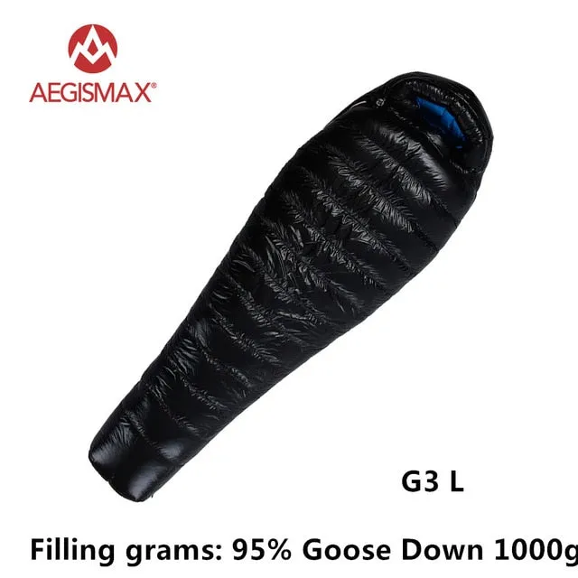 AEGISMAX 95% White Goose Down Mummy Camping Sleeping Bag