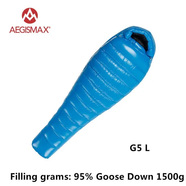 AEGISMAX 95% White Goose Down Mummy Camping Sleeping Bag