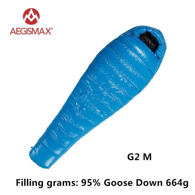 AEGISMAX 95% White Goose Down Mummy Camping Sleeping Bag