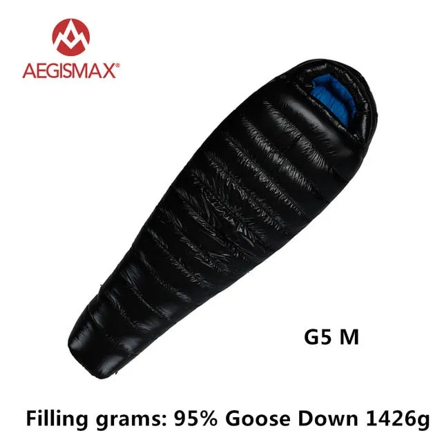 AEGISMAX 95% White Goose Down Mummy Camping Sleeping Bag