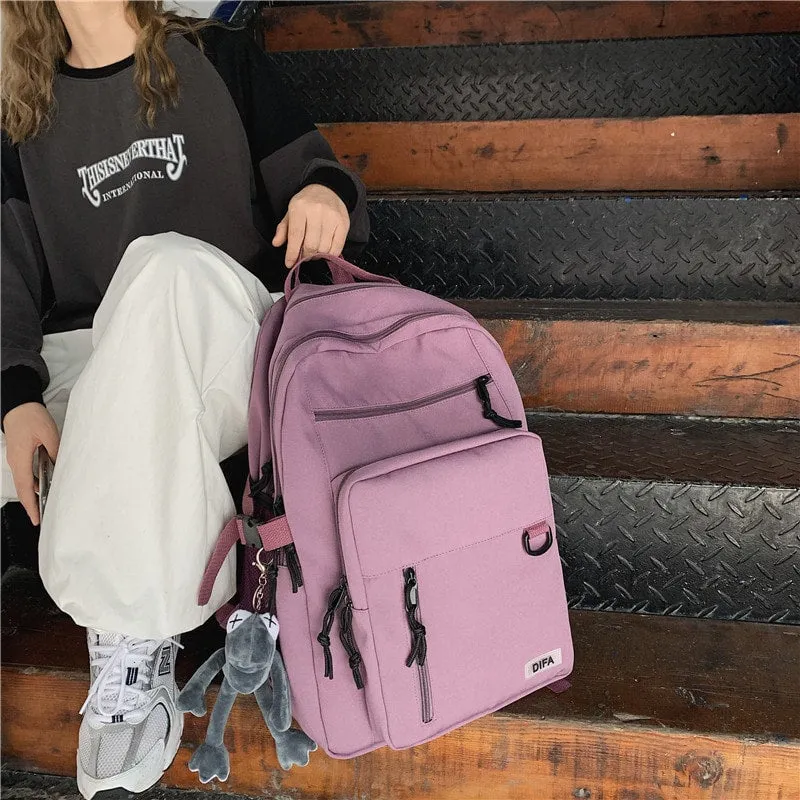 Aesthetic College Multi-Pocket Backpack
