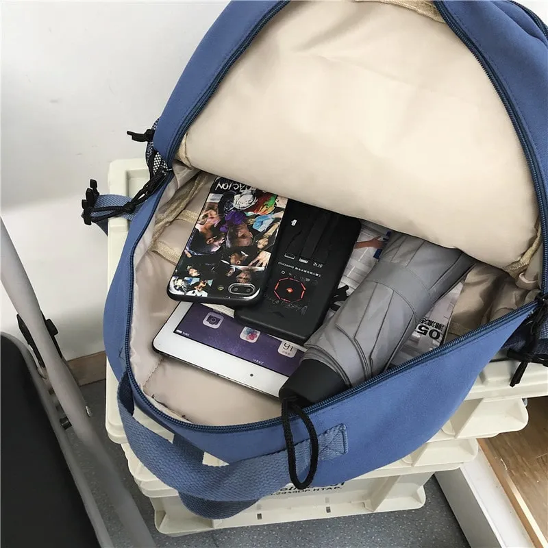 Aesthetic College Multi-Pocket Backpack