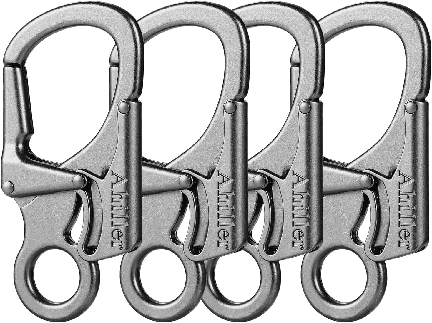 Ahiller Carabiner Clip, Double Anti-Misopening Locking Design, 3" Zinc Alloy Heavy Keychain for Outdoor Camping Hiking, Key Ring Clip