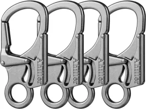 Ahiller Carabiner Clip, Double Anti-Misopening Locking Design, 3" Zinc Alloy Heavy Keychain for Outdoor Camping Hiking, Key Ring Clip