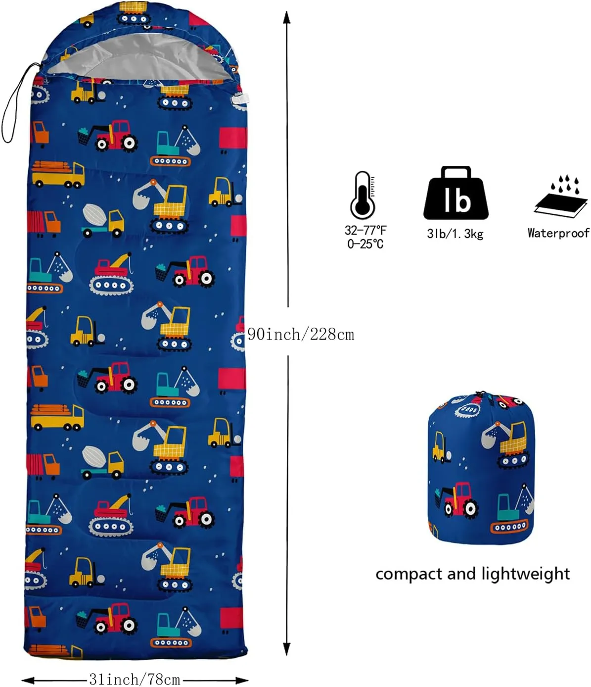 AILONEN Blue Butterfly Sleeping Bags,Lightweight & Waterproof,3 Season Warm & Cool Weather,Fairy Forest Flower Sleeping Bags for Kids,Girls,Adults,Travelling,Outdoors