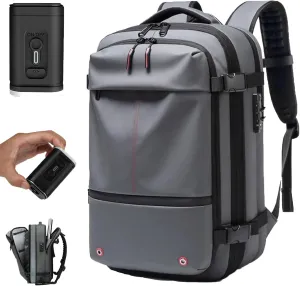 Airmak Vacuum Backpack, Maklot Seal Compression Travel Bag With Pump, Multifunctional Expandable Waterproof Carry on Laggage (Gray With Pump)