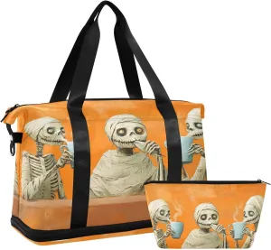 AIXIWAWA Duffel Bag Mummy Drinking Print with for Travel Gym with Shoes Compartment Large Capacity with Toiletry Bag