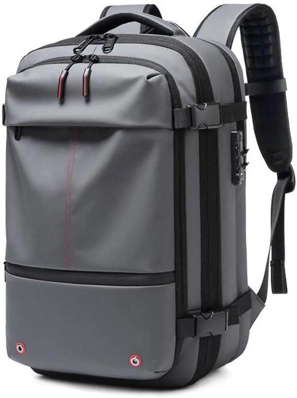 Alepeak Vacuum Backpack,60l Expandable Backpack,Large-Capacity Water Resistant Anti Theft Travel Backpack (grey)