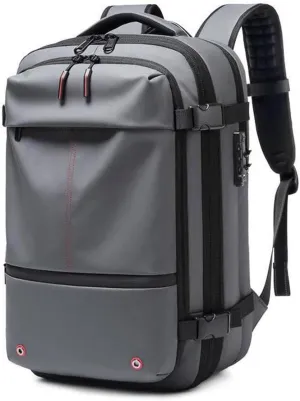 Alepeak Vacuum Backpack,60l Expandable Backpack,Large-Capacity Water Resistant Anti Theft Travel Backpack (grey)