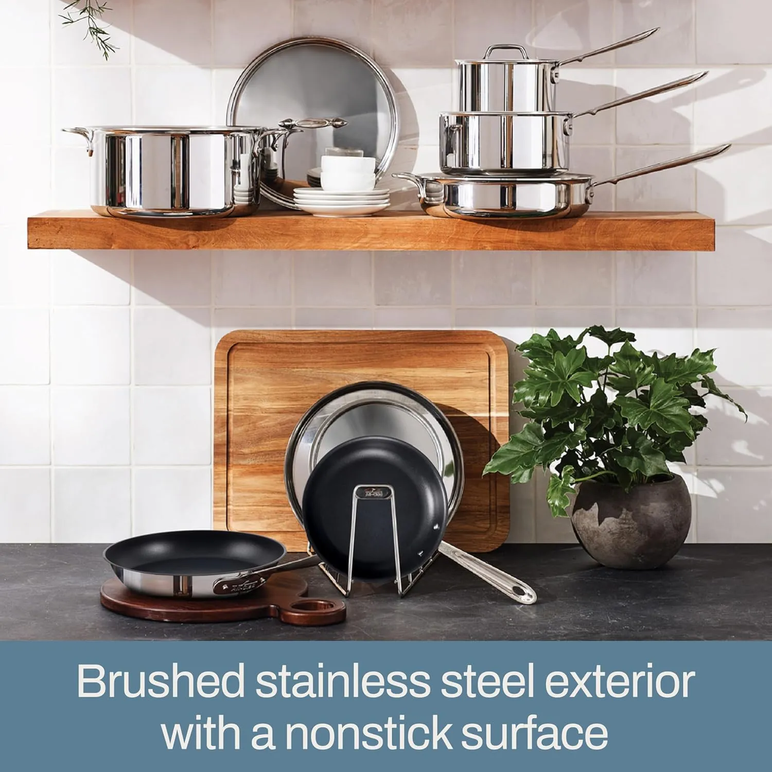 All-Clad D5 Brushed Pro Nonstick 5-ply Bonded Cookware, Fry Pan, 12 inch