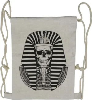 Ambesonne King Drawstring Backpack, Egypt Pharaoh Ruler Mummy, Sackpack Bag