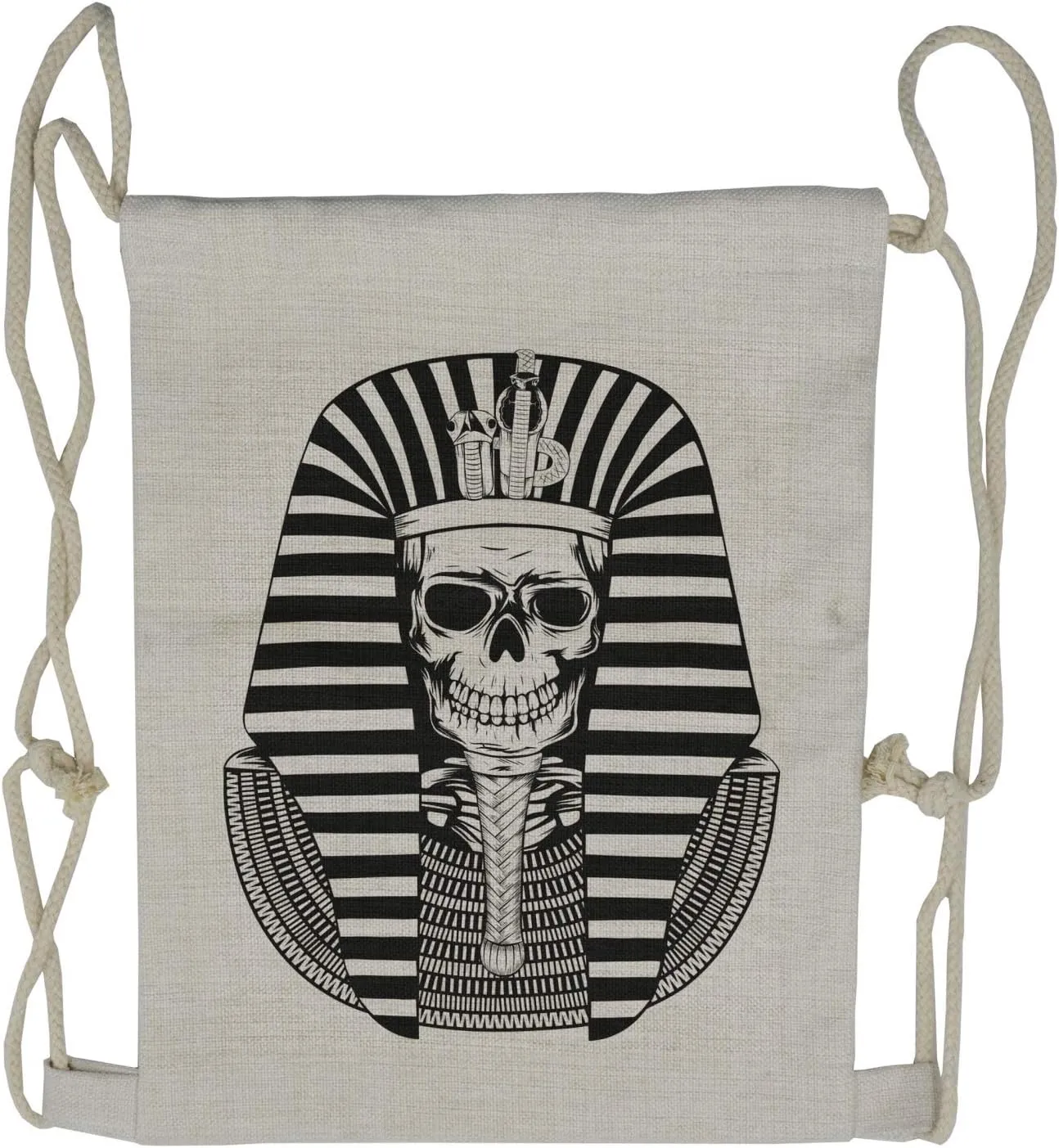 Ambesonne King Drawstring Backpack, Egypt Pharaoh Ruler Mummy, Sackpack Bag