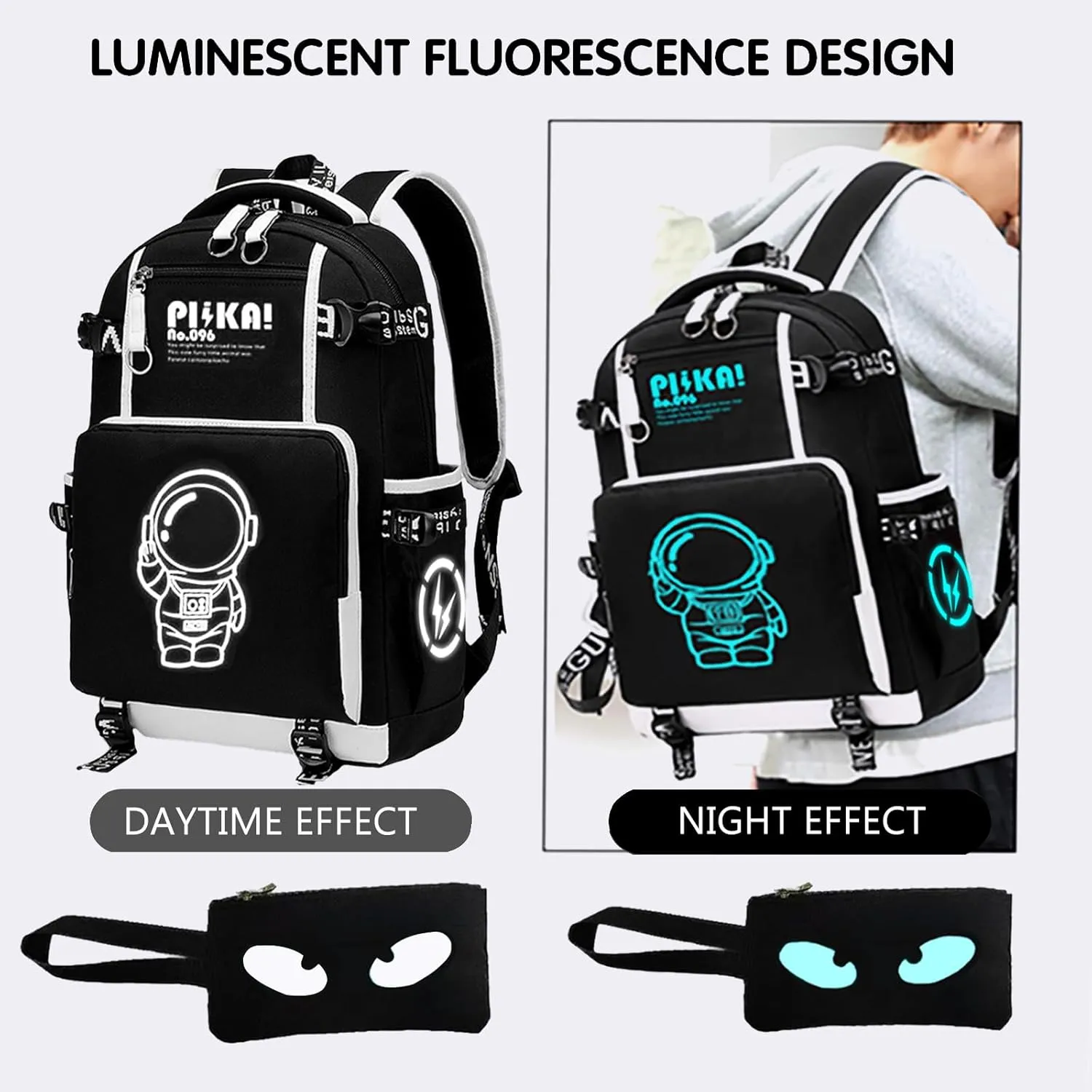 Anime Backpack Luminous Backpack.Cool Backpacks15.6 in Large capacity Laptopeight Backpack.with.Security Lock.Travel backpack.USB Port.Travel Backpack.Anti Theft Backpack.Cool Backpack