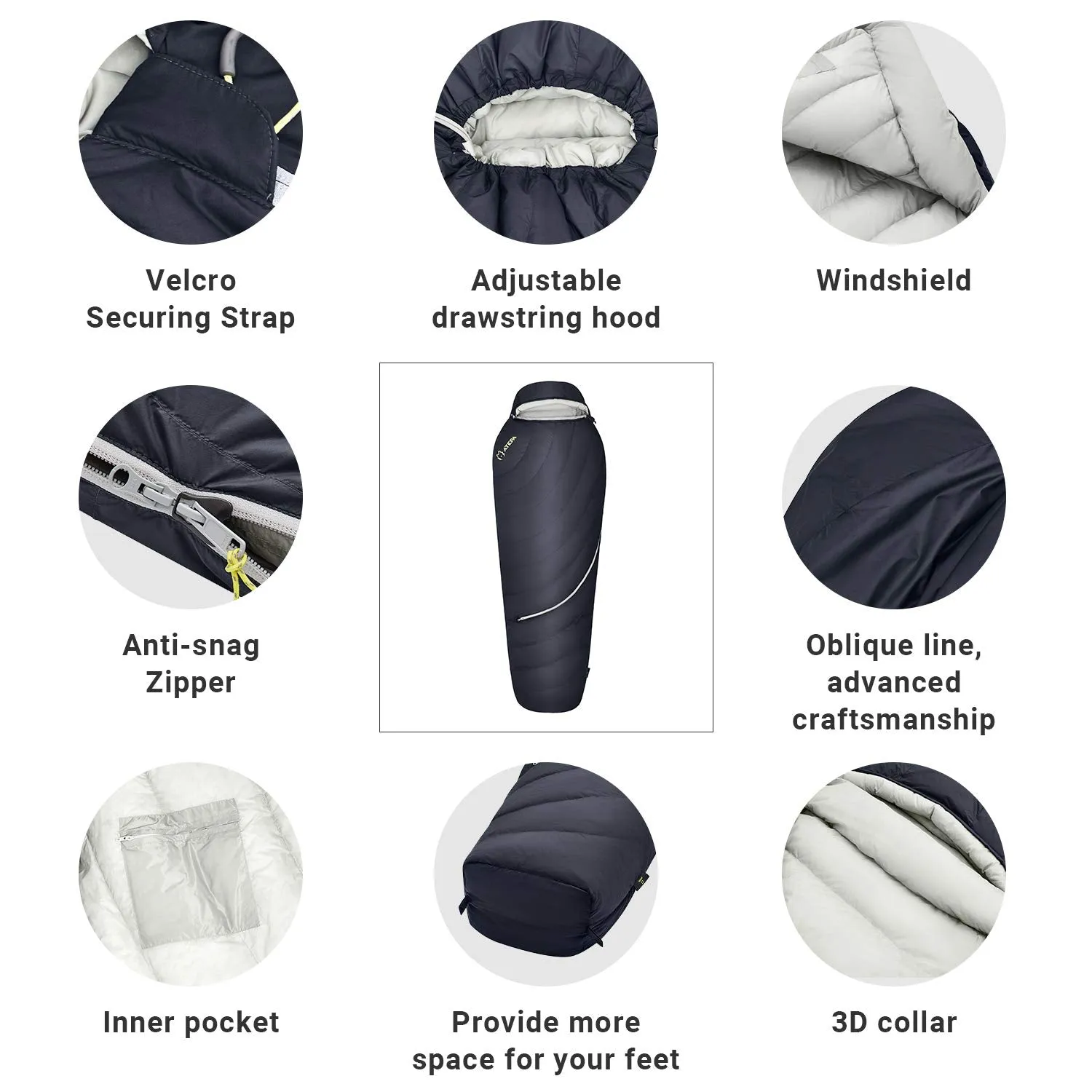 ATEPA DENALI 340L Down Sleeping Bag-Mummy