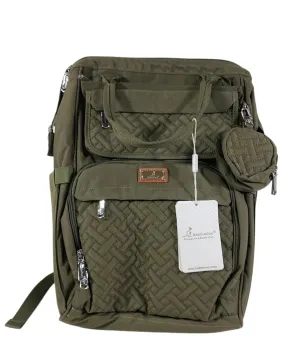 BabbleRoo Diaper Bag Backpack, Army Green, Wide Top