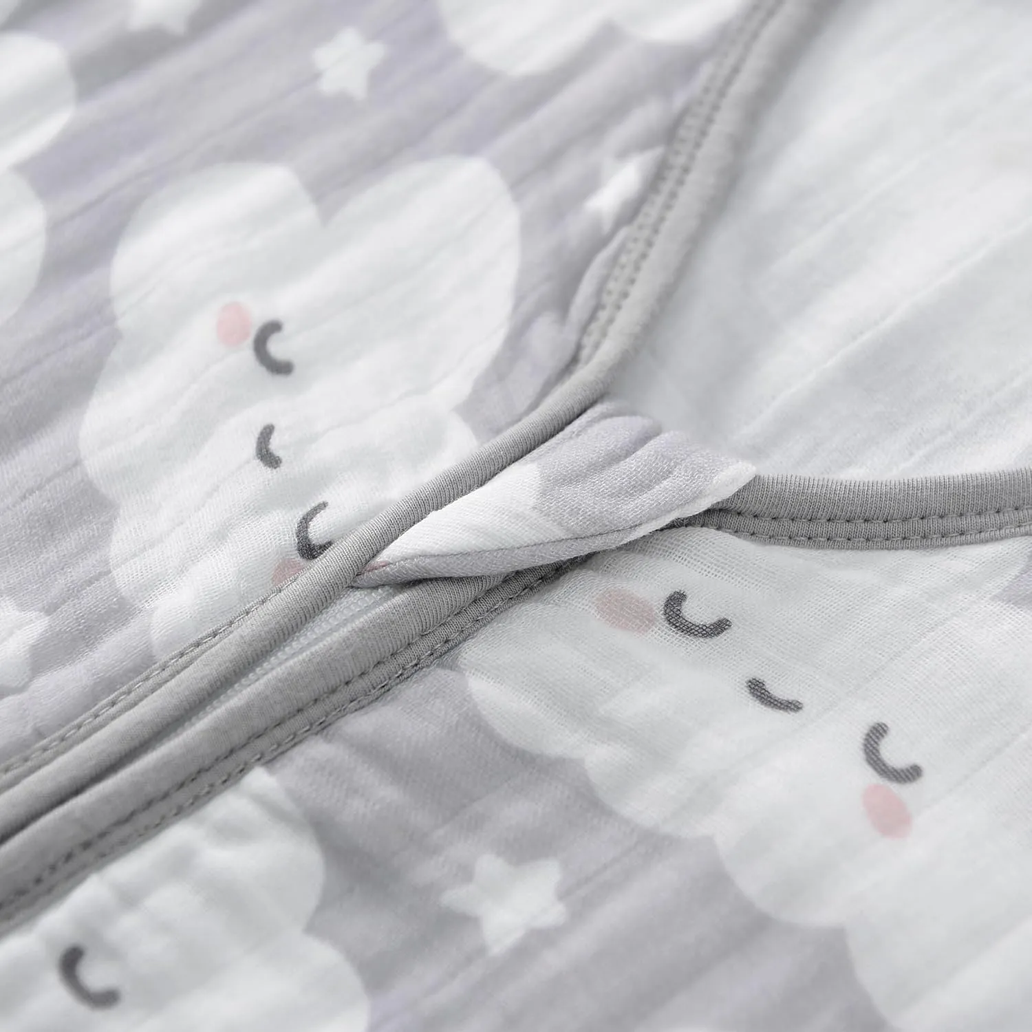 Baby Sleep Sack 2-4 T Baby Wearable Blanket 100% Organic Cotton 0.5 TOG Toddler Sleep Sacks 2- Way Zipper Soft 4 Layers 2T 3T 4T Cloud