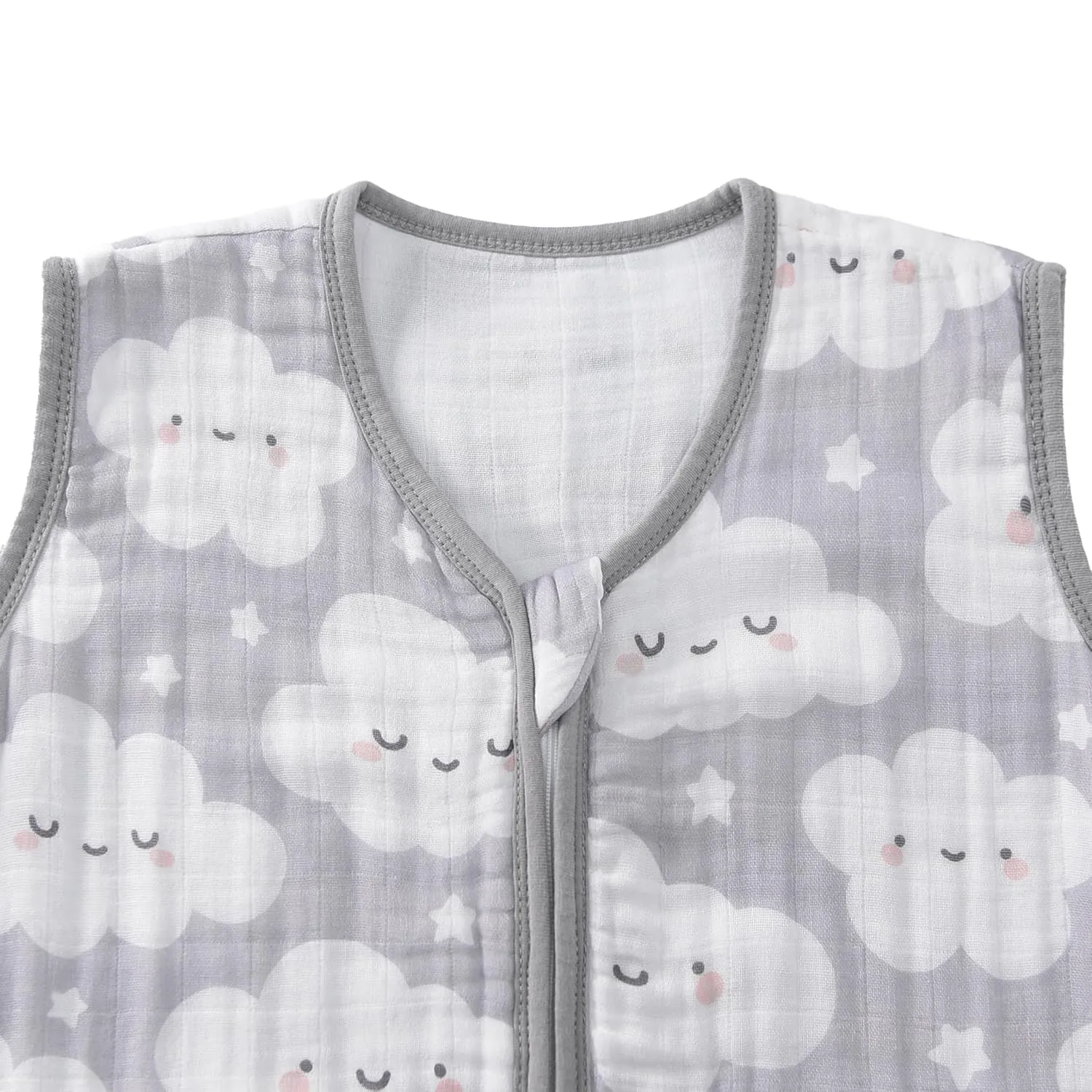 Baby Sleep Sack 2-4 T Baby Wearable Blanket 100% Organic Cotton 0.5 TOG Toddler Sleep Sacks 2- Way Zipper Soft 4 Layers 2T 3T 4T Cloud