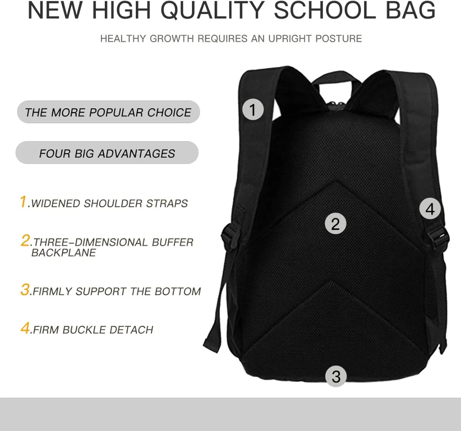 Backpack Fun Cute Cat Bookbag Women Men Black Backpack for Outdoor Sports Travel Camping Hiking Office Work Laptop Bag