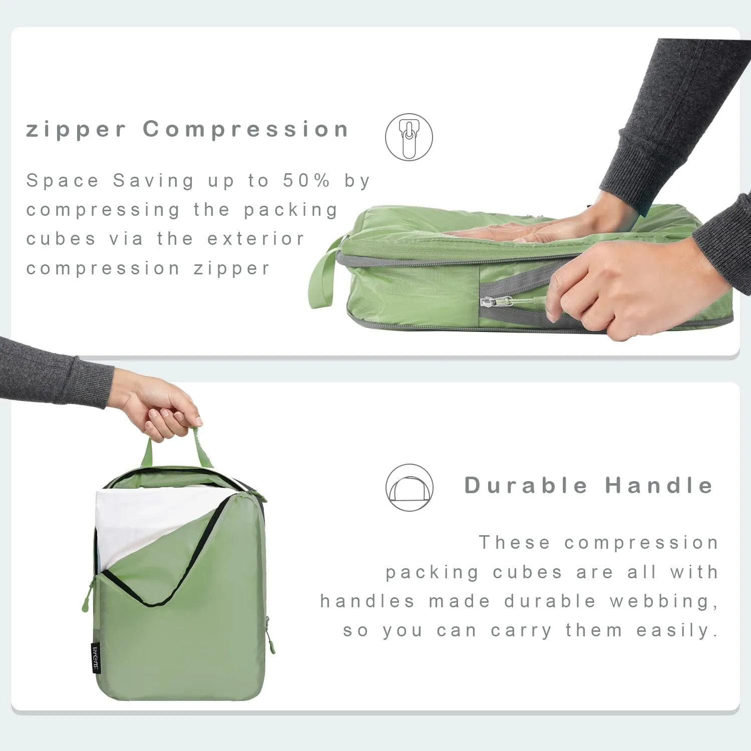 BAGAIL 4 Set/6 Set Ultralight Compression Packing Cubes Packing Organizer for Travel Accessories Luggage Suitcase Backpack