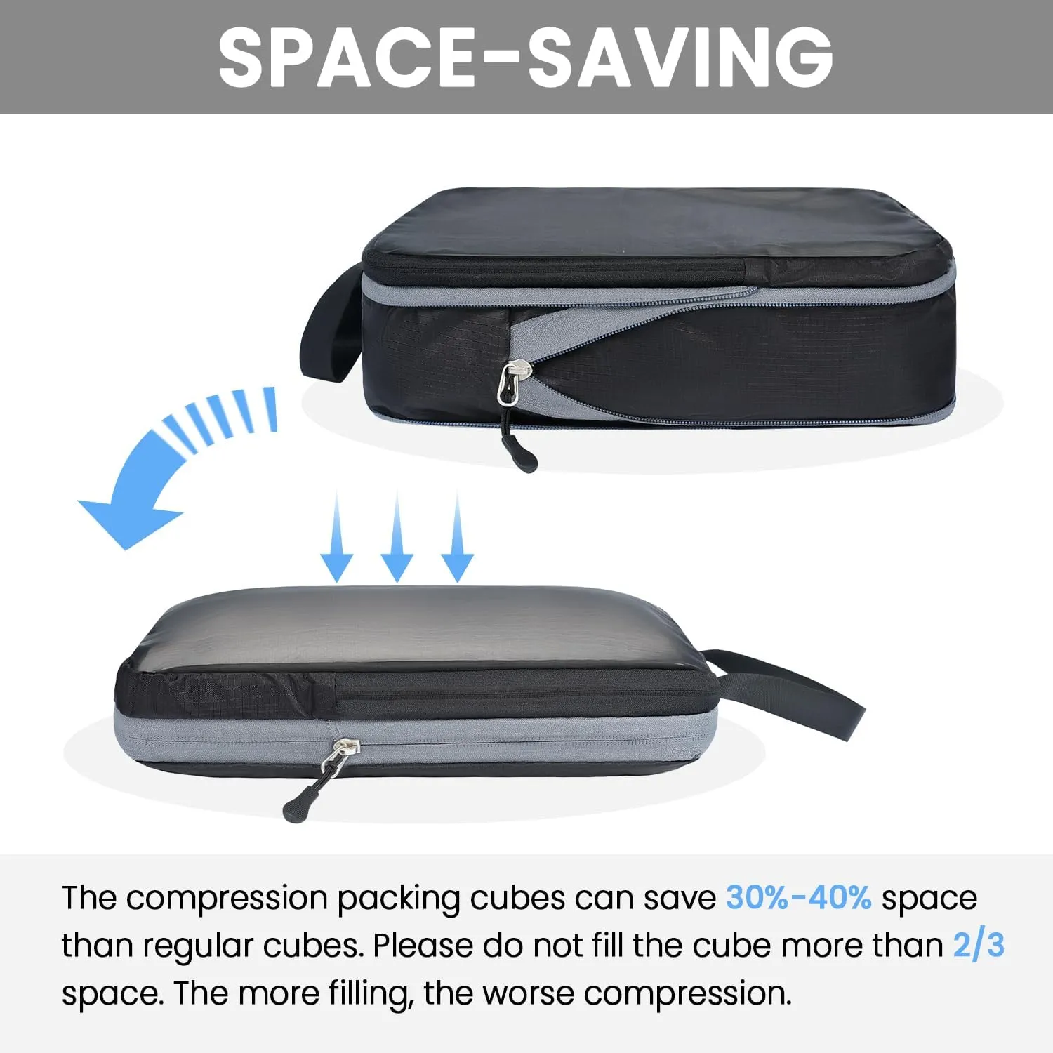 BAGAIL 4 Set/6 Set Ultralight Compression Packing Cubes Packing Organizer for Travel Accessories Luggage Suitcase Backpack