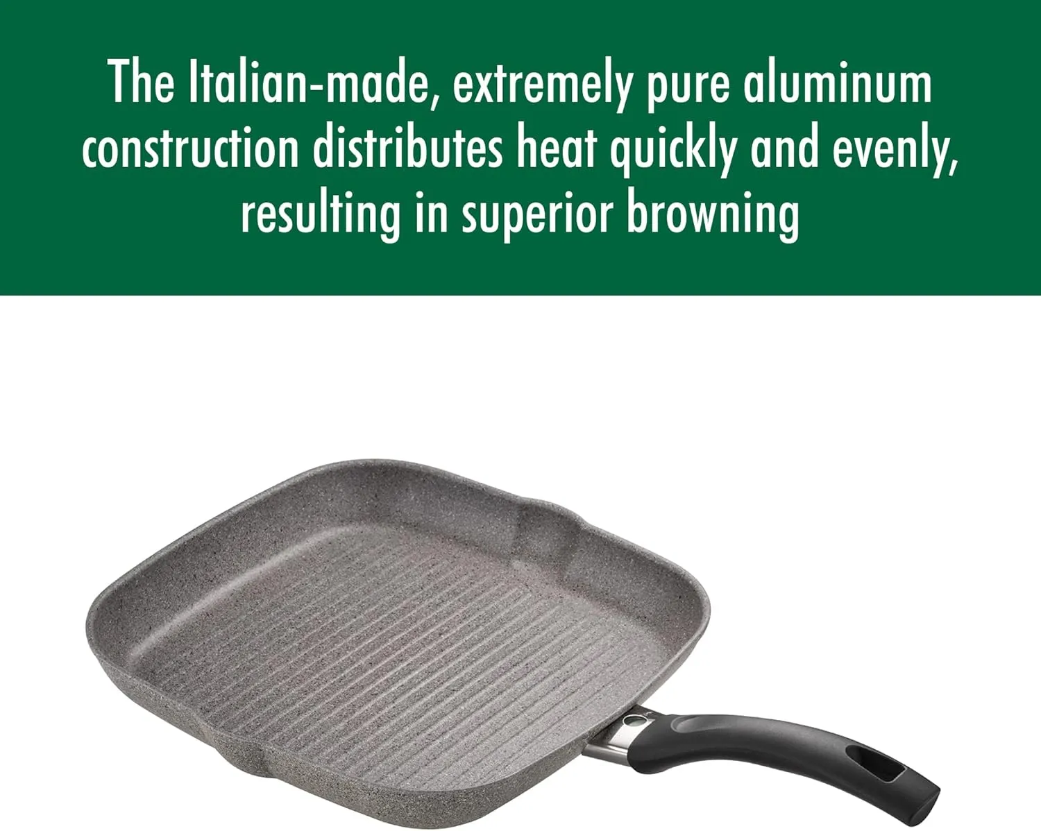 BALLARINI Parma by HENCKELS 11-inch Nonstick Grill Pan, Made in Italy , Durable and Easy to clean