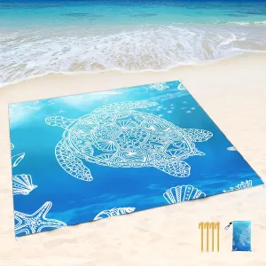 Beach Blanket, 79''×83''Picnic Blankets Waterproof Sandproof for 4-7 Adults,Large Lightweight Beach Mat,Portable Picnic Mat, SandProof Mat for Travel, Camping