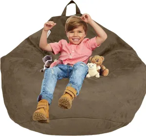 Bean Bag Stuffed Animal Storage Or Cover | No Filler | Extra Large | for Adults Or Kids | Double Stitched | Durable Zipper | Premium Microsuede