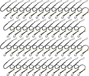 BearTOOLS Tool Lanyard with Single Carabiner and Adjustable Loop End, Standard Length, Maximum Weight Limit 8KG / 17.6lb, Aluminum Screw Lock Carabiner with Shock Cord Stopper, 09250S (50 Pack)