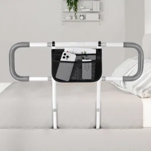 Bed Rails for Elderly Adults Safety - Extended Bed Assist Rail for Seniors - Adjustable Bed Side Rails Handle Support Bar Bed Guard Rail with Storage Bag & Fixing Strap, Fit King Queen Full Twin Bed