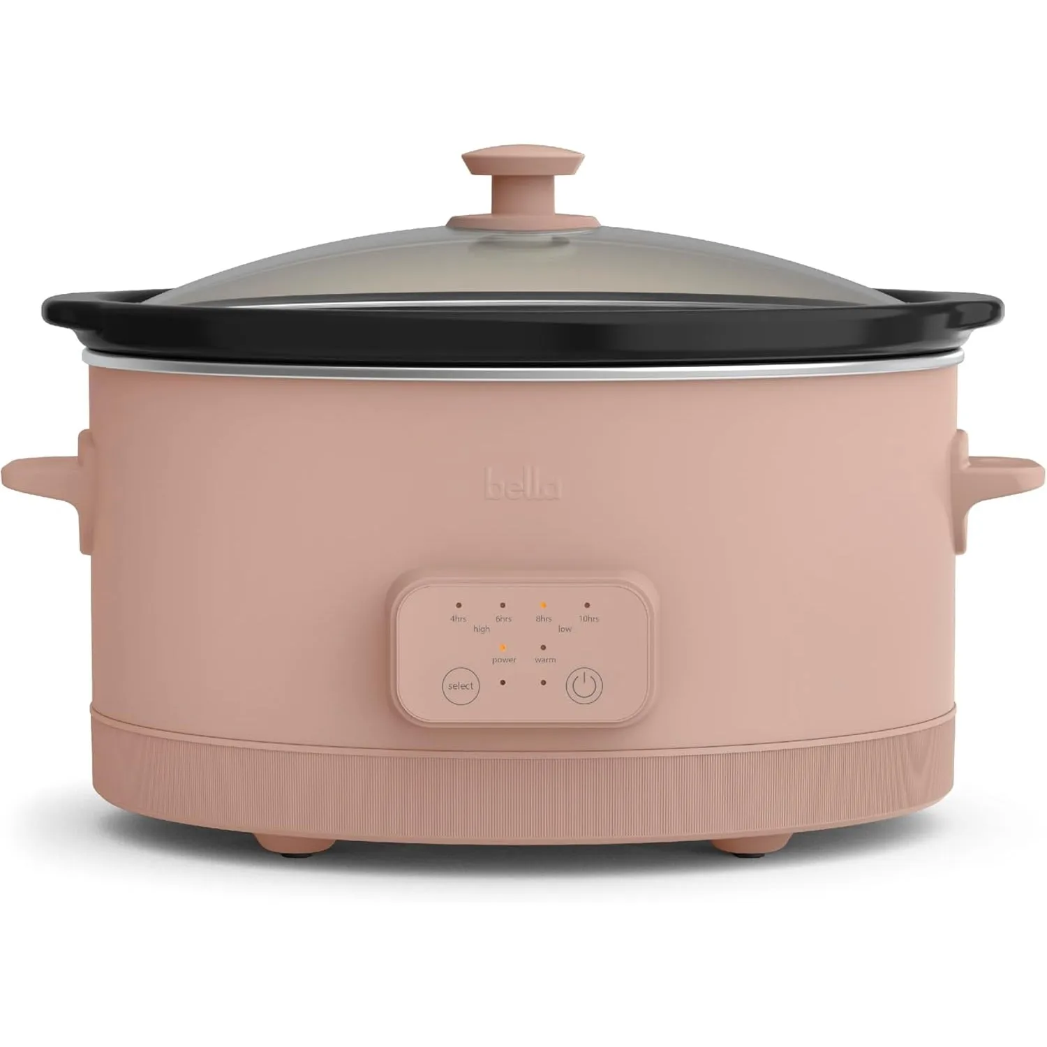 bella 6.0 Qt Programmable Slow Cooker, EverGood™ Ceramic Nonstick Coating, Adjustable Temperature & Cooking Times, Dishwasher Safe Stoneware Pot & Tempered Glass Lid, Tangle Free Cord Wrap, Oatmilk