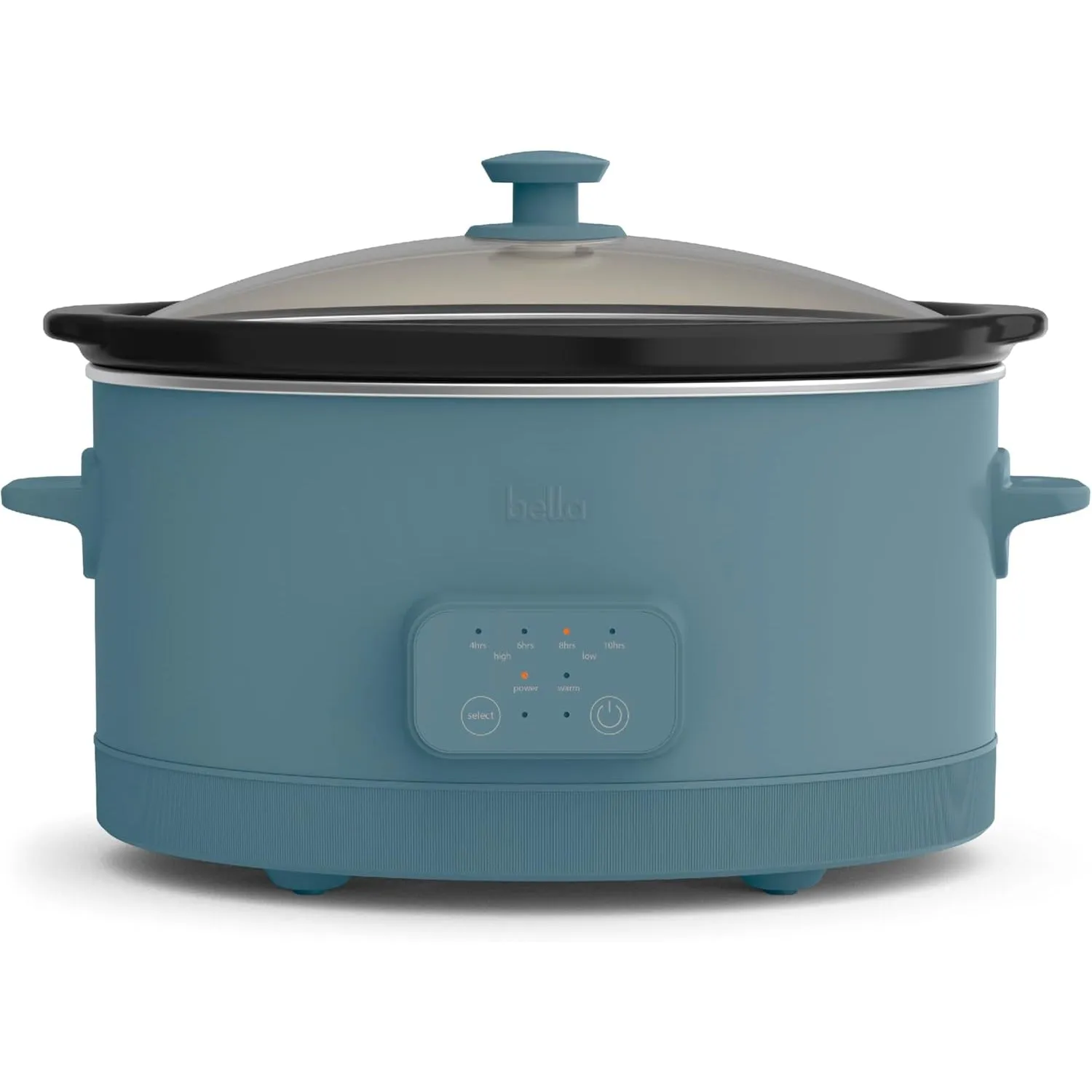 bella 6.0 Qt Programmable Slow Cooker, EverGood™ Ceramic Nonstick Coating, Adjustable Temperature & Cooking Times, Dishwasher Safe Stoneware Pot & Tempered Glass Lid, Tangle Free Cord Wrap, Oatmilk