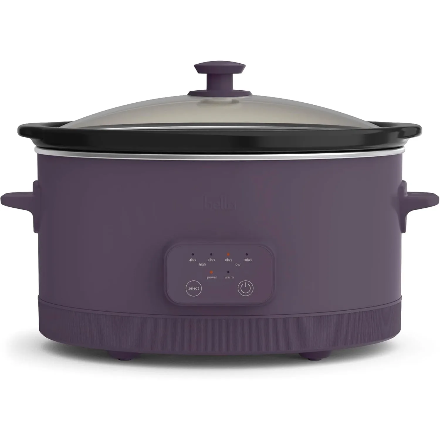 bella 6.0 Qt Programmable Slow Cooker, EverGood™ Ceramic Nonstick Coating, Adjustable Temperature & Cooking Times, Dishwasher Safe Stoneware Pot & Tempered Glass Lid, Tangle Free Cord Wrap, Oatmilk