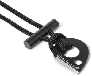 überleben Leicht Fire Starting Necklace - Survival Necklace - 5/16" Thick Ferro Rod Necklace & Fire Striker, 12,000 Strikes - Waterproof Flint and Steel Paracord Necklace, Firestarter Lanyard