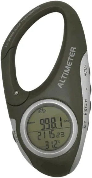 BESPORTBLE Handheld Barometer Carabiner Thermometer Climbing Gear Accurate Altitude Reading