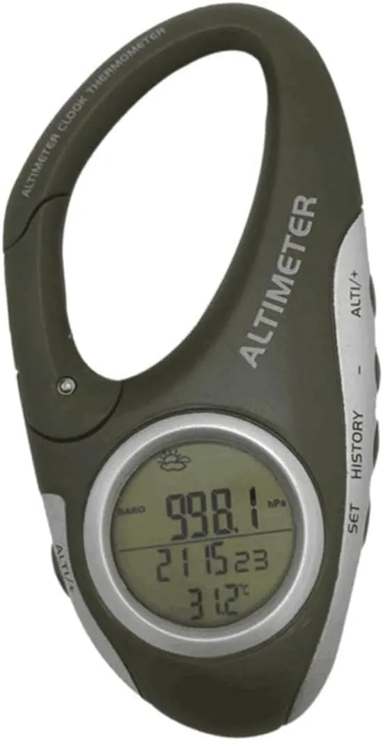 BESPORTBLE Handheld Barometer Carabiner Thermometer Climbing Gear Accurate Altitude Reading