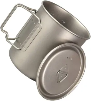 BESPORTBLE Portable Titanium Cup with Foldable Handle 750ml Camping Cup Water Mug Outdoor Pot