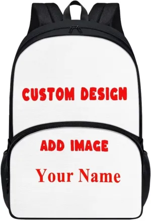 Binienty 17 Inch Backpack Custom Personalize Kids School Bag Preschool Bookbag for Boy Girl Large Capacity School Backpack Custom Image，Kids Name,Casual Daypack Teenager Ruckpack for Outdoor Travle