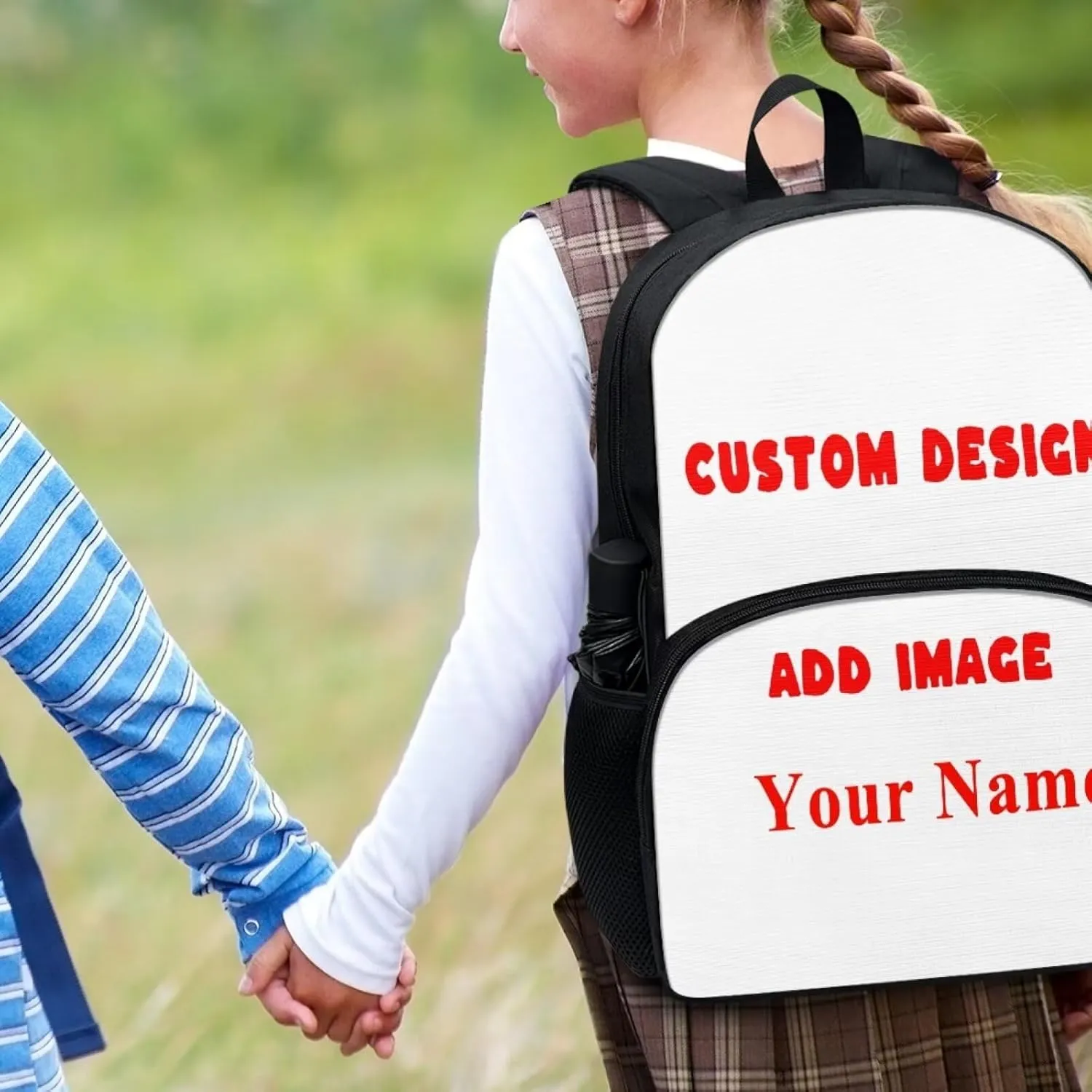 Binienty 17 Inch Backpack Custom Personalize Kids School Bag Preschool Bookbag for Boy Girl Large Capacity School Backpack Custom Image，Kids Name,Casual Daypack Teenager Ruckpack for Outdoor Travle