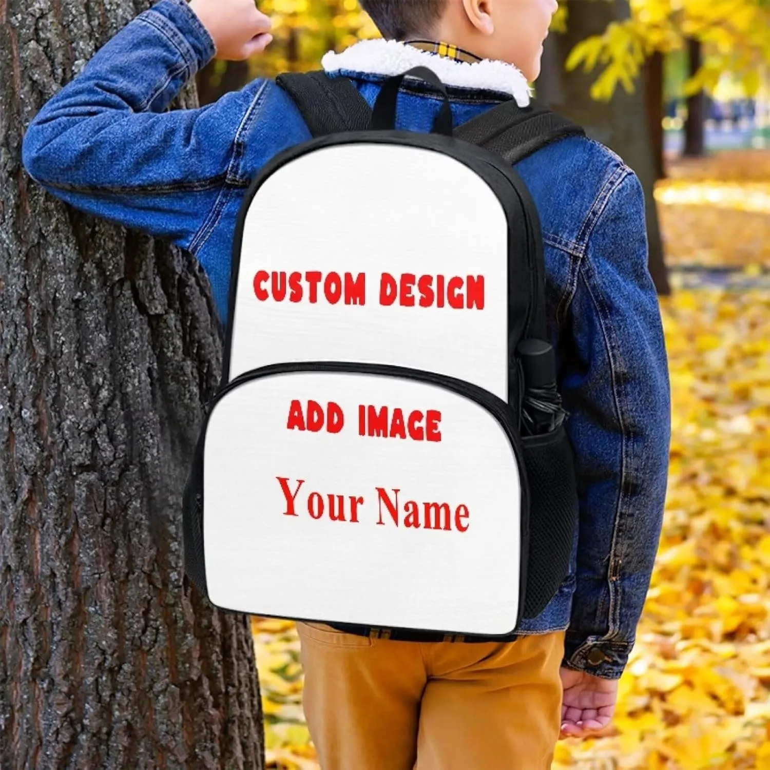 Binienty 17 Inch Backpack Custom Personalize Kids School Bag Preschool Bookbag for Boy Girl Large Capacity School Backpack Custom Image，Kids Name,Casual Daypack Teenager Ruckpack for Outdoor Travle
