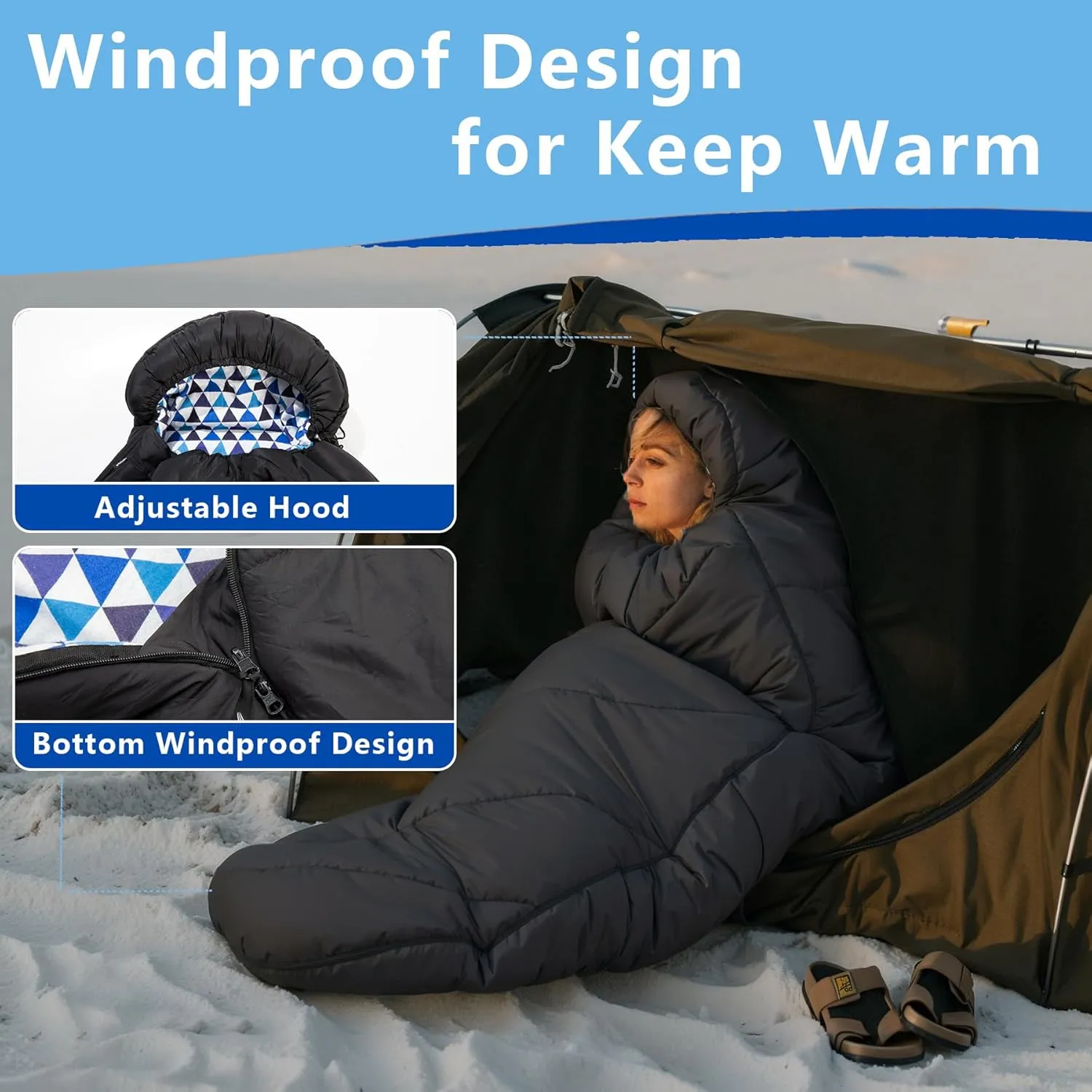 BISINNA Flannel XL Sleeping bag for Adults Warm & Cold Weather Sleeping bag 3-4 Season with 100% Cotton Lining Large Sleeping bag for Hiking Backpacking Travel Indoor and Outdoor