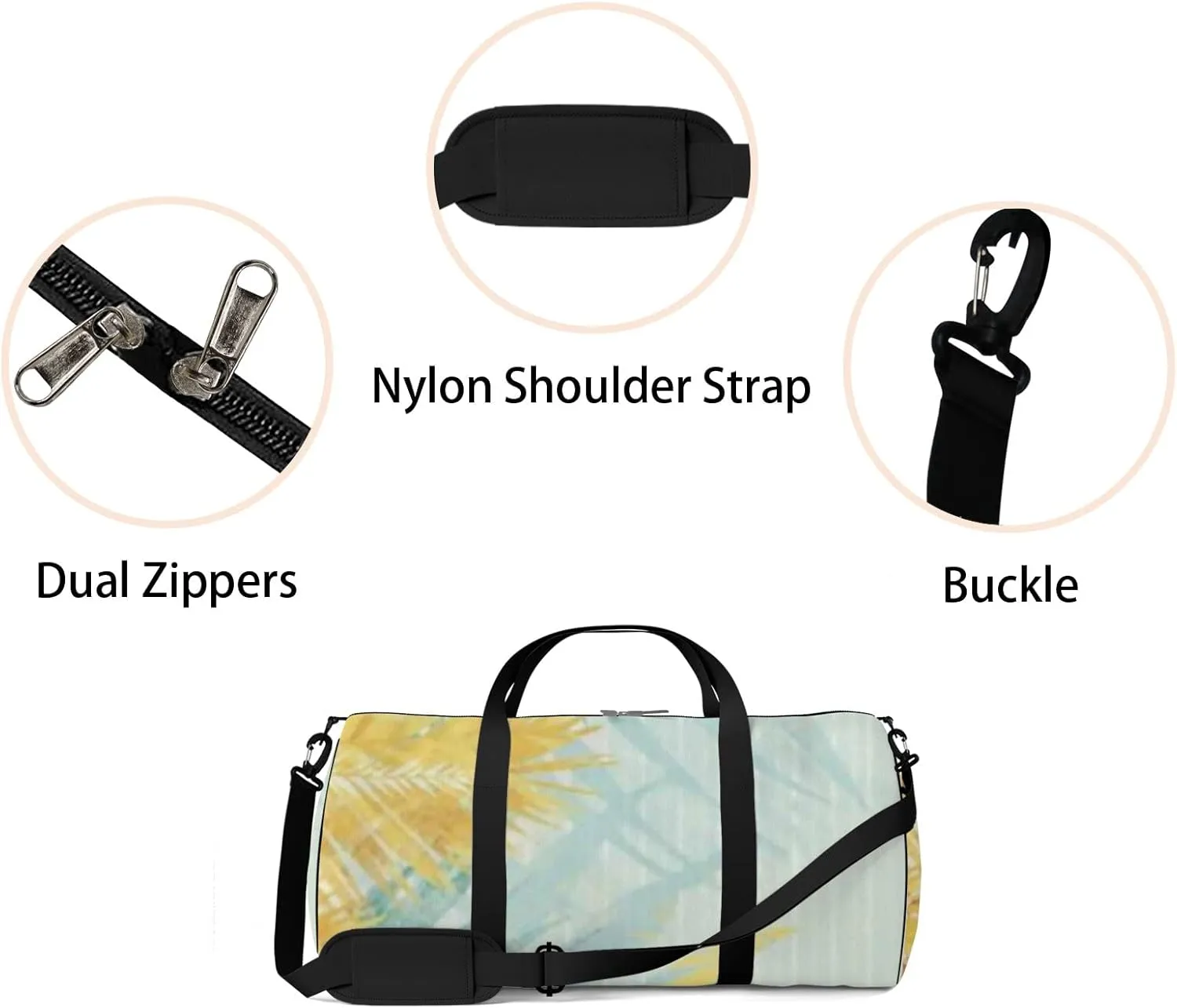 Botanical Wall Art Retro Prints Set Sports Bag Tote Bag Waterproof Gym Bag with Shoulder Strap Zipper 2 Side Pockets for Men and Women, Travel and Storage Shoulder Bag.