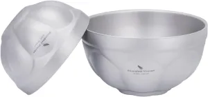 Boundless Voyage 500ml 800ml Titanium Double Walled Camping Bowls Rice Soup Oatmeal Yogurt Serving Bowl Ultralight Tableware, Dishwasher Safe Ti1173T