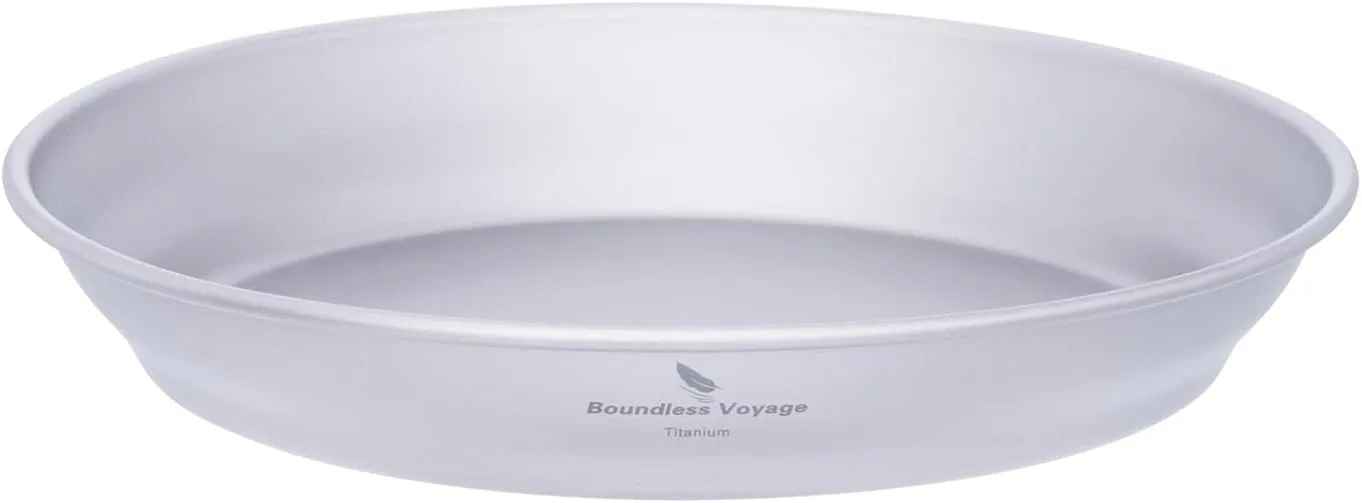 Boundless Voyage Titanium Dish Plate With Mesh Bag - Outdoor Dishware and Utensils Mess Kit, Single-Walled Bowl for Camping, Backpack Hiking